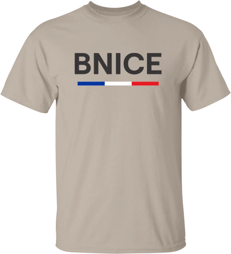 BNICE Stand Your Ground Tribute Tee: tee with BNICE and a blue, white and red stripe
